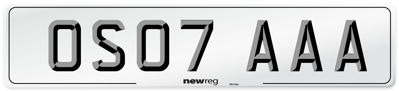 OS07 AAA Number Plate from New Reg